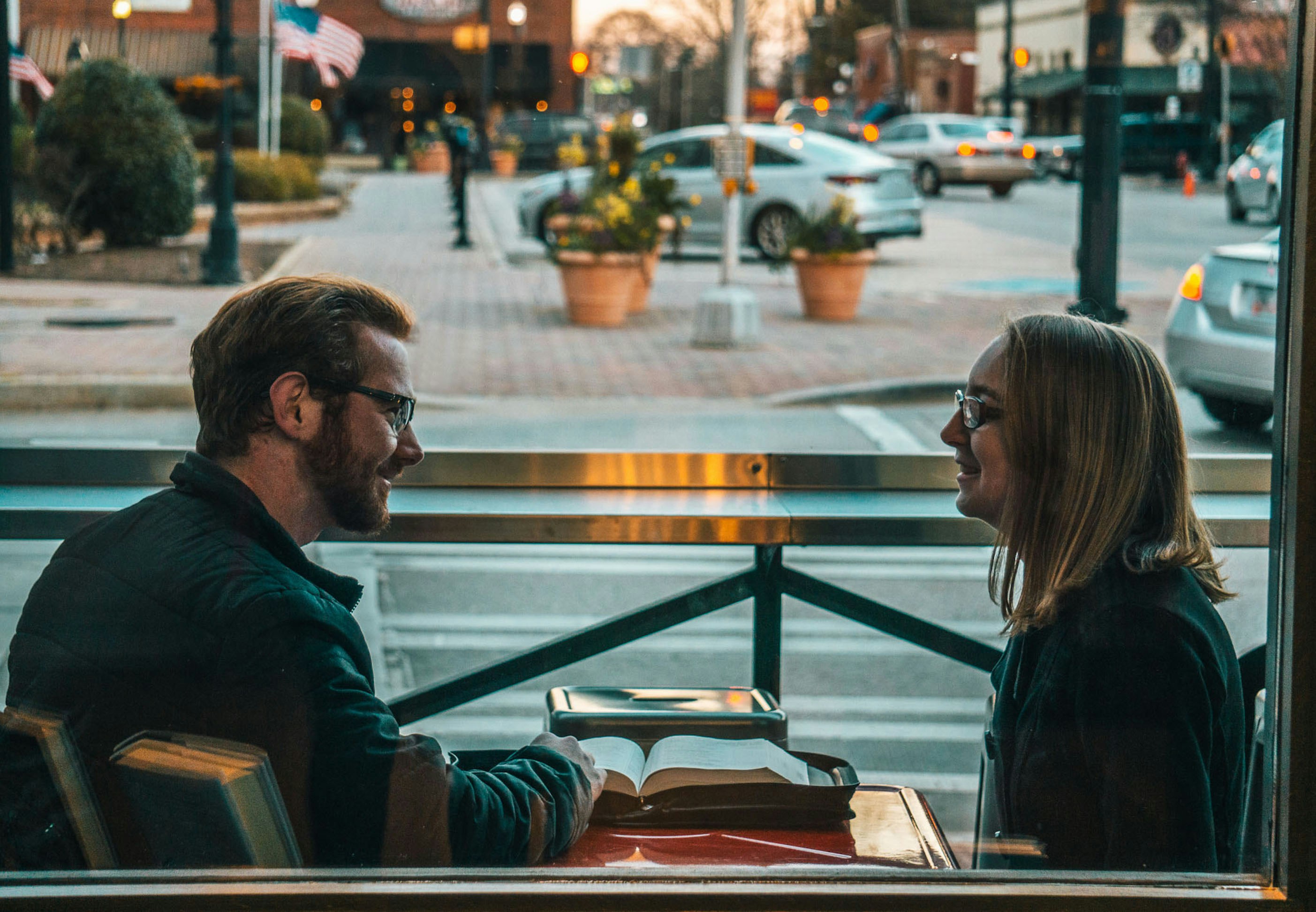 Couple having a calm conversation